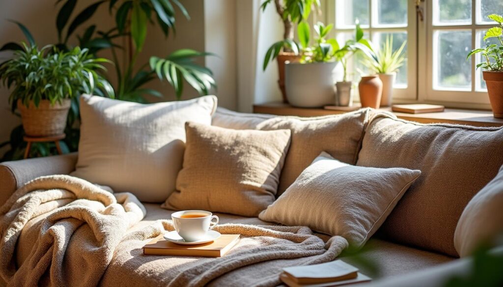 Inspiration déco bohème : intégrer un plaid dans le salon