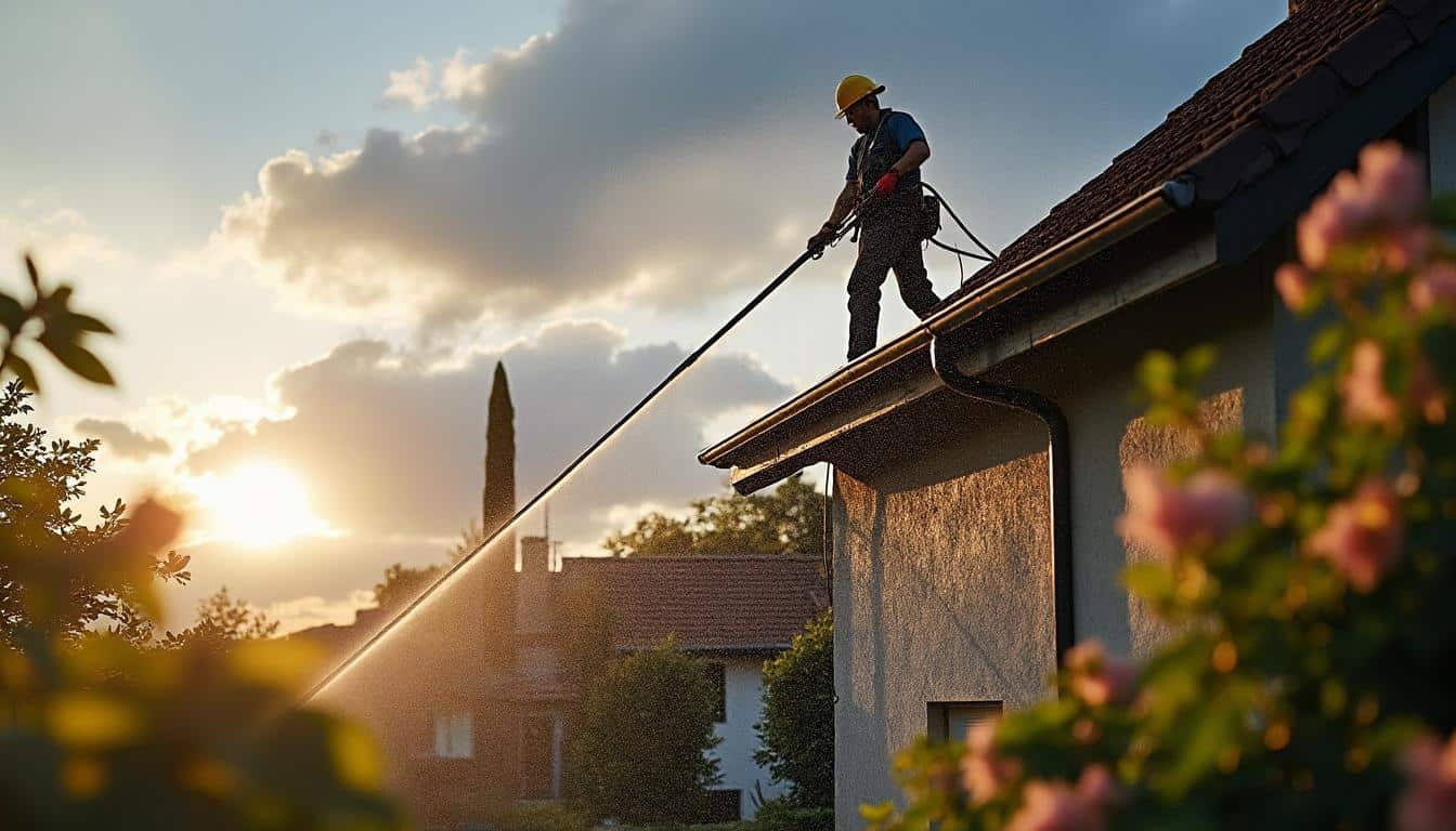 Illustration: Comprendre l’utilité d’une lance télescopique pour pulvérisateur en toiture de 6 mètres